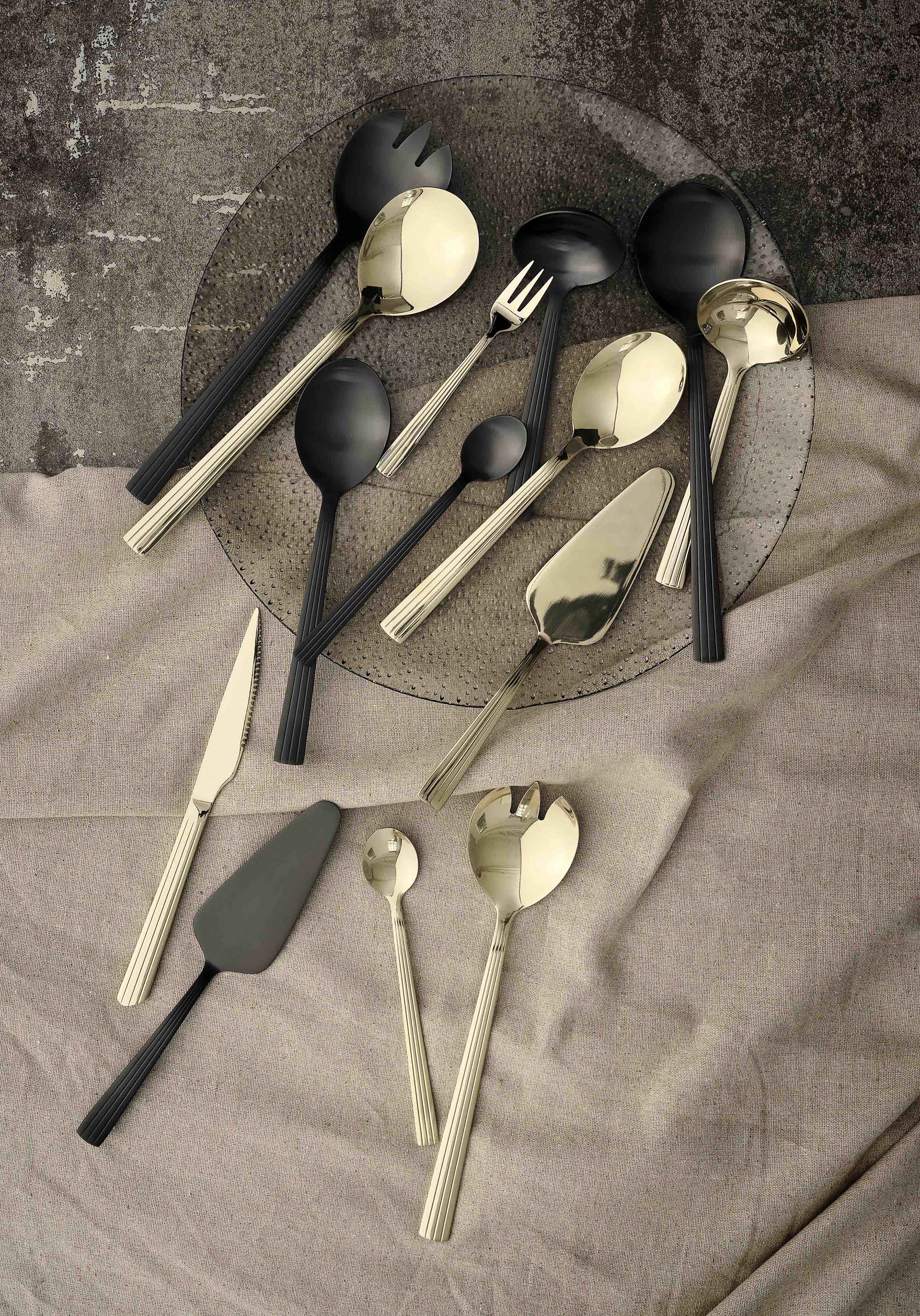 Steaksæt, Champagne guld - 8 dele